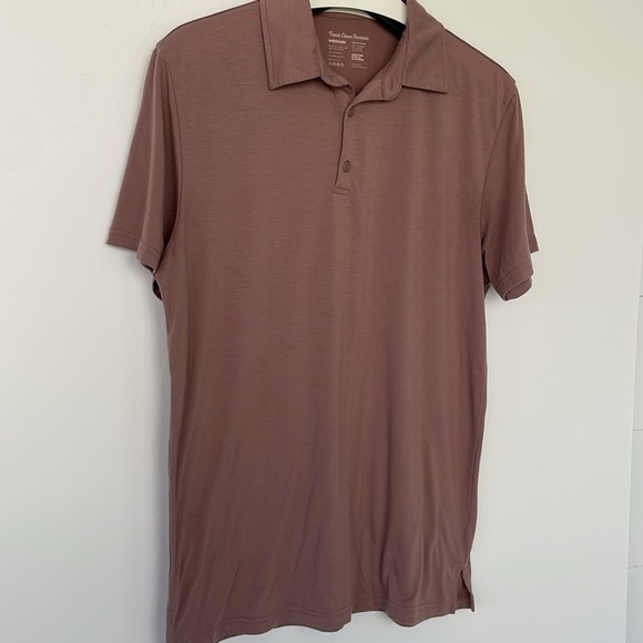Fresh Clean Threads Pink Mauve Brown Polo Shirt Classic Collar Short Sleeves M - Picture 9 of 14